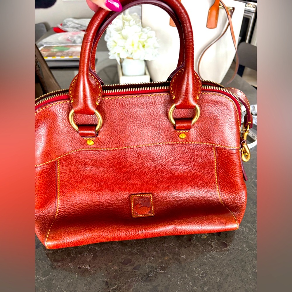 Dooney & Bourke Red Pebble Leather Satchel